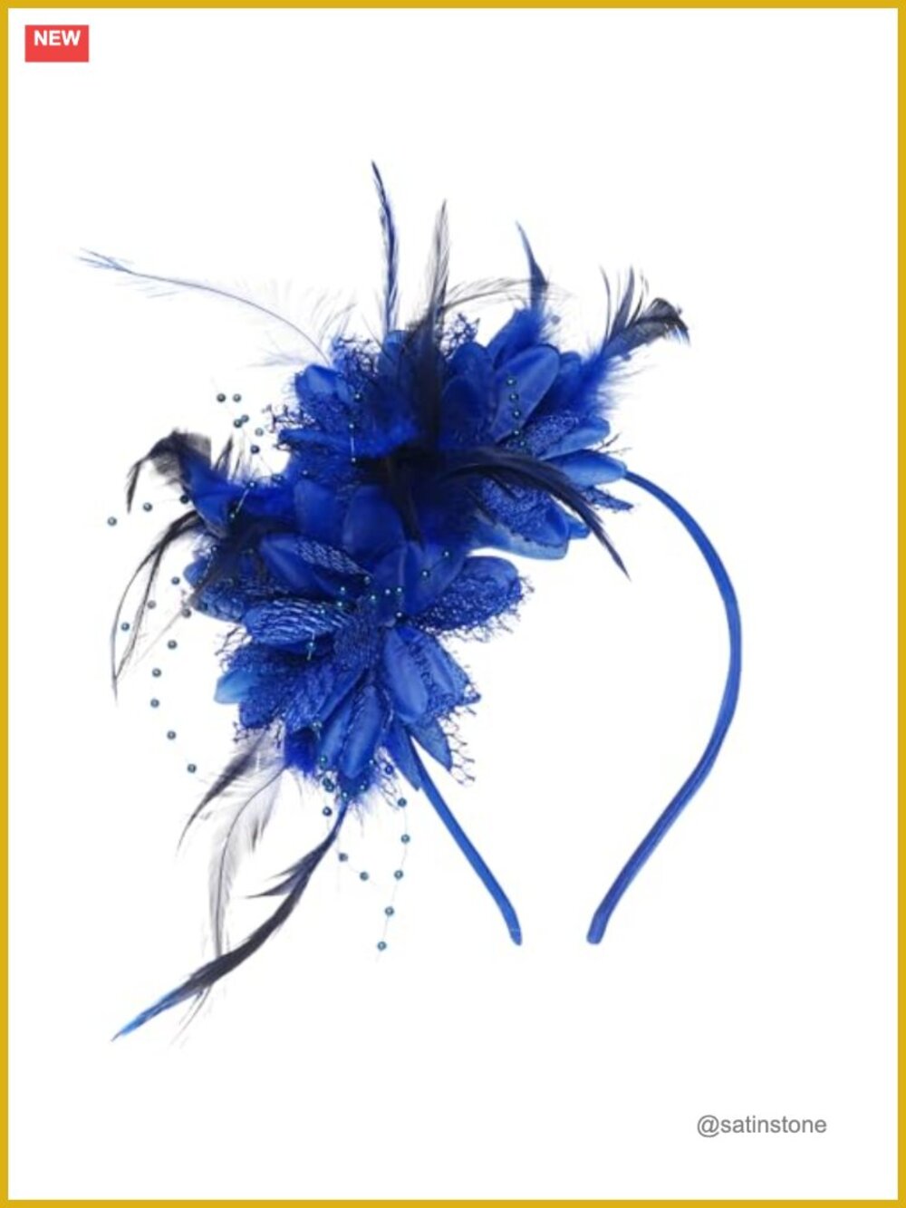 Women's Feather & Faux Pearl Fascinator Headband Tea Party Hat